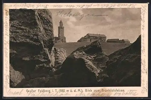 AK Grosser Feldberg i. T., Blick vom Brünhildisfelsen