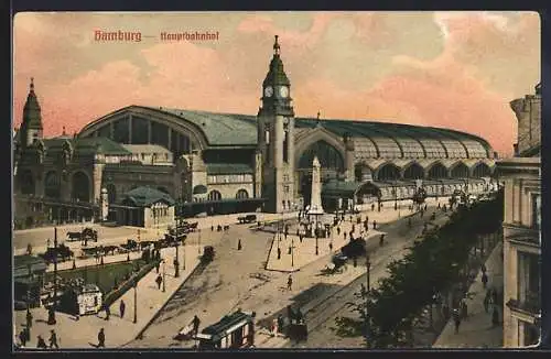 AK Hamburg-St.Georg, Vorplatz des Hauptbahnhofs