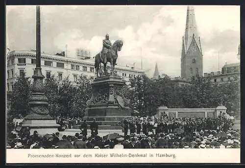 AK Hamburg, Promenaden-Concert vor dem Kaiser Wilhelm-Denkmal