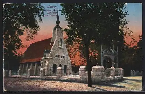 AK Lützen, Gustav Adolf-Denkmal mit Kapelle