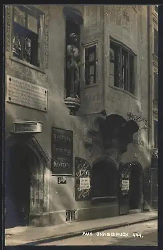 AK Innsbruck, Gasthof zum Burgriesen, Teilansicht mit Eingang