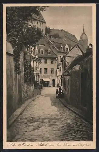 AK Meissen, Blick in die Leinewebergasse