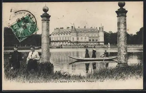 AK Rambouillet, Le Château pris de l`Île du Potager