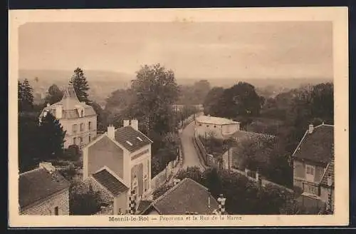 AK Mesnil-le-Roi, Panorama et la Rue de la Marne