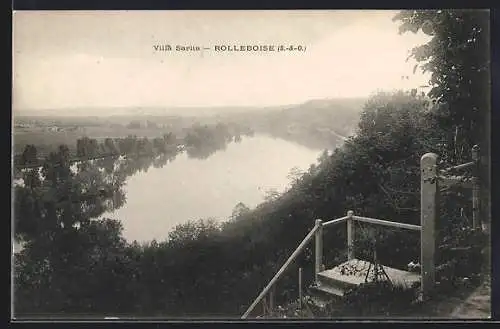 AK Rolleboise, Vue depuis la Villa Sarita sur la Seine et les environs