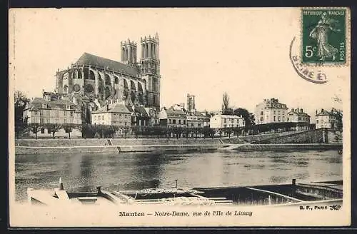 AK Mantes, Notre-Dame vue de l`île de Limay