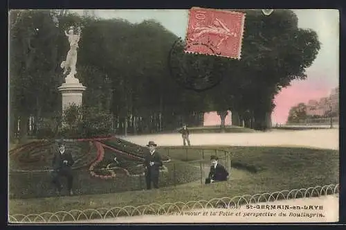 AK St-Germain-en-Laye, Statue de l`Amour et la Folie et perspective du Boulevard