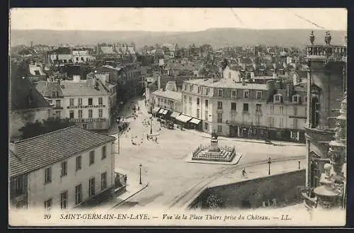 AK Saint-Germain-en-Laye, Vue de la Place Thiers prise du Château