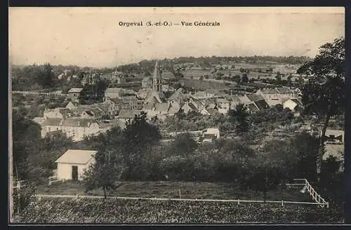 AK Orgeval, Vue générale du village et de la campagne environnante