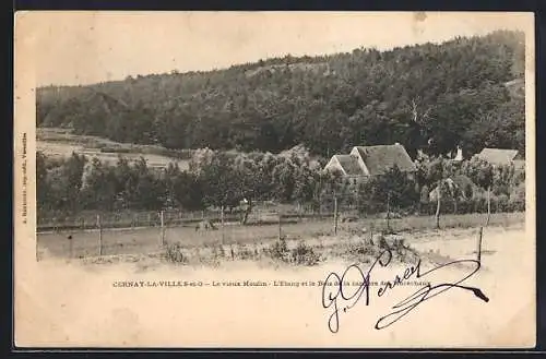 AK Cernay-la-Ville, Le vieux Moulin, l`Étang et le Bois de la Couronne