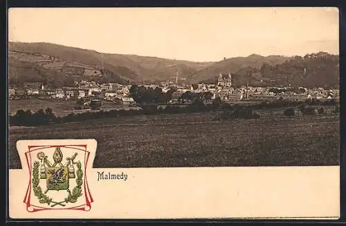 AK Malmedy, Panorama, Wappen