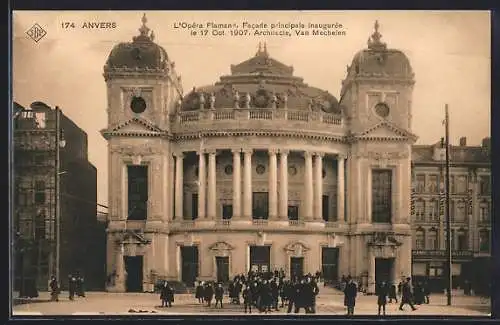 AK Anvers, l`opéra Flamand, facade principale