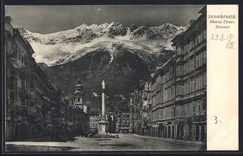 AK Innsbruck, Maria-Theresia-Strasse mit Denkmal