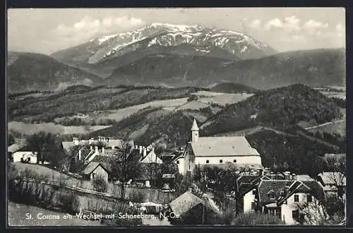 AK St. Corona am Wechsel, Teilansicht mit Schneeberg