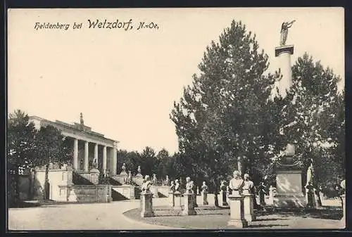 AK Heldenberg, Gedenkstätte Heldenberg mit Büsten und Denkmal