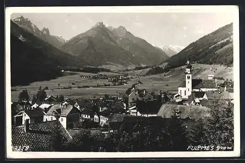 AK Fulpmes, Ortsansicht mit Kirche