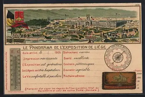 AK Liège, Le Panorama de l`Exposition de Liège 1905, Ausstellung