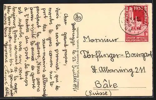 AK Zeebrugge, canon à l`entrée du Môle