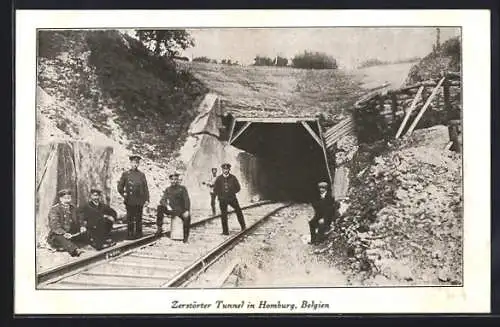 AK Plombières, Homburg, Zerstörter Eisenbahn-Tunnel