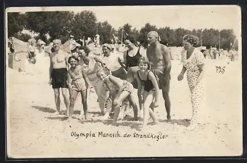 Foto-AK Olympia-Marsch der Strandkegler