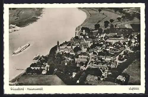 AK Düsseldorf, Fliegeraufnahme der Stadt