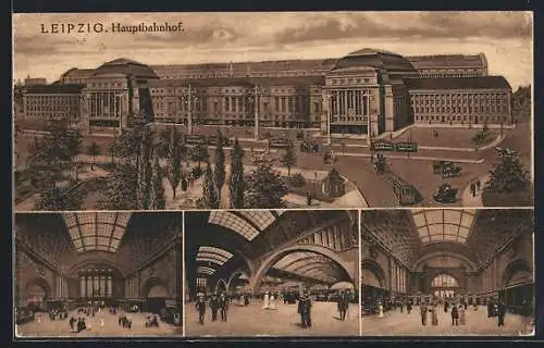 AK Leipzig, Hauptbahnhof, Innenansichten des Hauptbahnhofs
