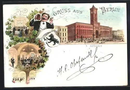 Lithographie Berlin, Rathhaus, Königstrasse