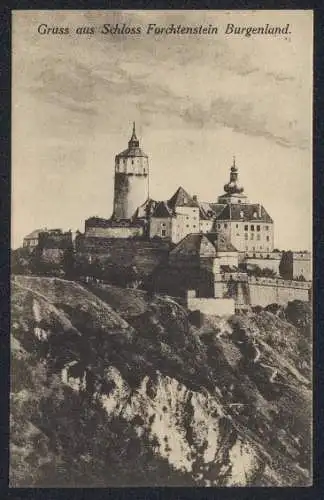 AK Forchtenstein /Burgenland, Ansicht vom Schloss