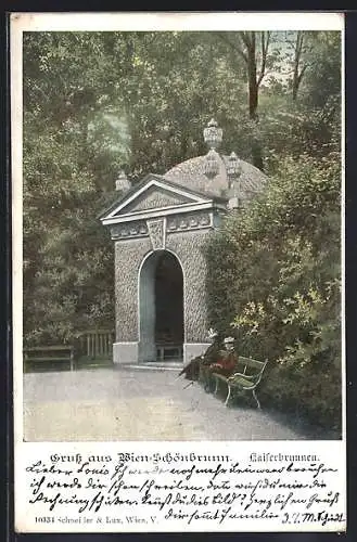 AK Wien, Schönbrunn, Kaiserbrunnen