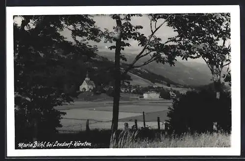 AK Lendorf /Drautal, Blick von einer Anhöhe zur Kirche Maria Bichl