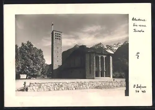 AK Bludenz, Neue Kirche im Sonnenschein