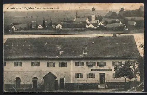 AK Högldorf / Rottenburg, Gasthaus, Teilansicht mit Kirche