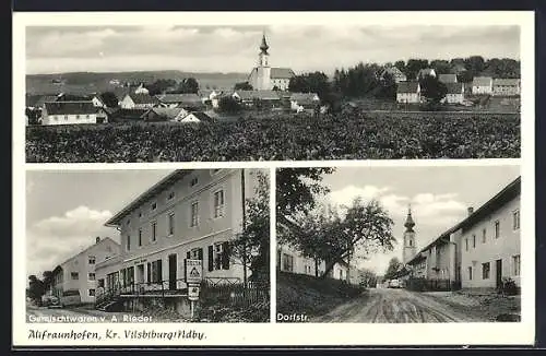 AK Altfraunhofen, Gemischtwaren Rieder, Dorfstrasse und Panorama