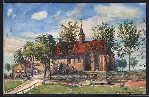 Künstler-AK Lauf / Pegnitz, Festpostkarte zur Kunigunden-Kirchweih, Kirche St. Kunigund