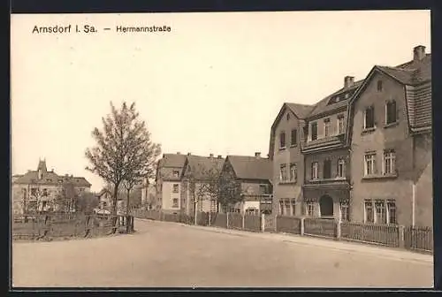 AK Arnsdorf i. Sa., Partie in der Hermannstrasse