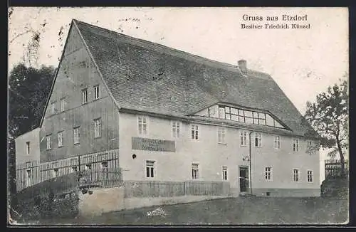 AK Etzdorf / Döbeln, Gasthaus Friedrich Künzel