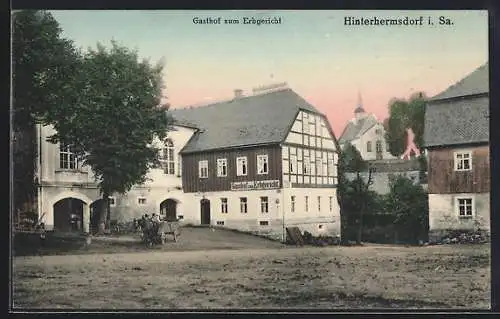 AK Hinterhermsdorf i. S., Gasthof zum Erbgericht