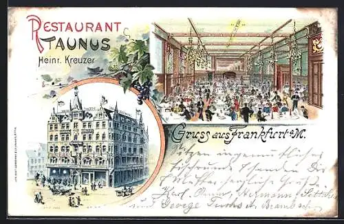 Lithographie Frankfurt, Restaurant Taunus, Grosse Bockenheimer Strasse 6-10