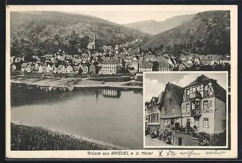 AK Briedel a. d. Mosel, Ortsansicht, Gasthof Zum Anker