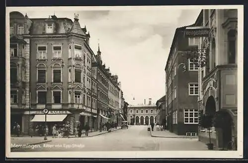 AK Memmingen, Ritter von Epp-Strasse mit Geschäften