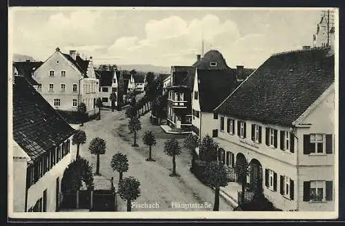 AK Fischach, Hauptstrasse mit Handlung