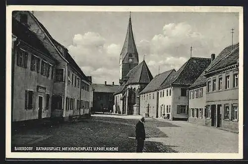 AK Baiersdorf, Rathausplatz mit Kirchenplatz u. prot. Kirche