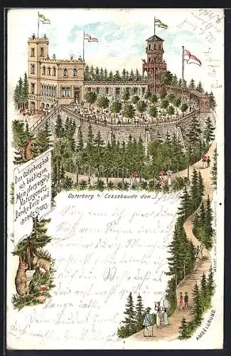 Lithographie Cossebaude, Gasthaus Osterberg