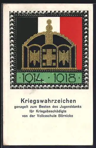 AK Striege, Kriegswahrzeichen, Nagelung zum Besten d. Jugenddanks f. Kriegsbeschädigte d. evgl. Schule