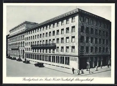 AK Berlin, Bankgebäude der Reichs-Kredit-Gesellschaft Aktiengesellschaft, Französische Strasse 49-56 Ecke Friedrichstrasse