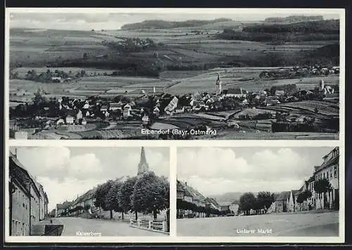 AK Erbendorf /Bayr. Ostmark, Kaiserberg, Unterer Markt, Gesamtansicht