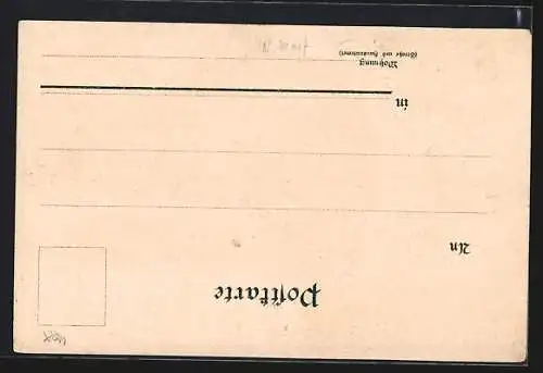 Lithographie Foche bei Solingen, Engelswerk C. W. Engels Stahlwarenfabrik & Versandgeschäft, Kaiser Wilhelm Brücke