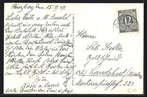 AK Penzberg, Stadthallenstrassse mit Bäumen