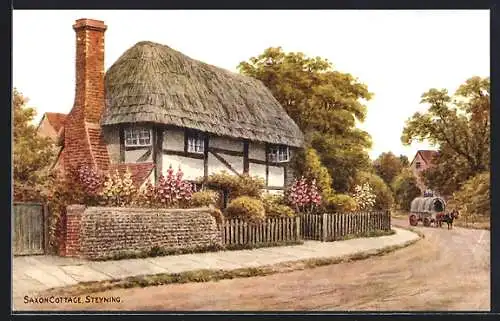 Künstler-AK sign.: Steyning, Saxon Cottage