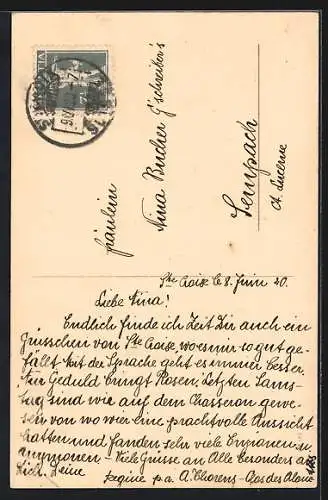 Künstler-AK Catharina Klein: Äpfel, an einem Zweig hängend